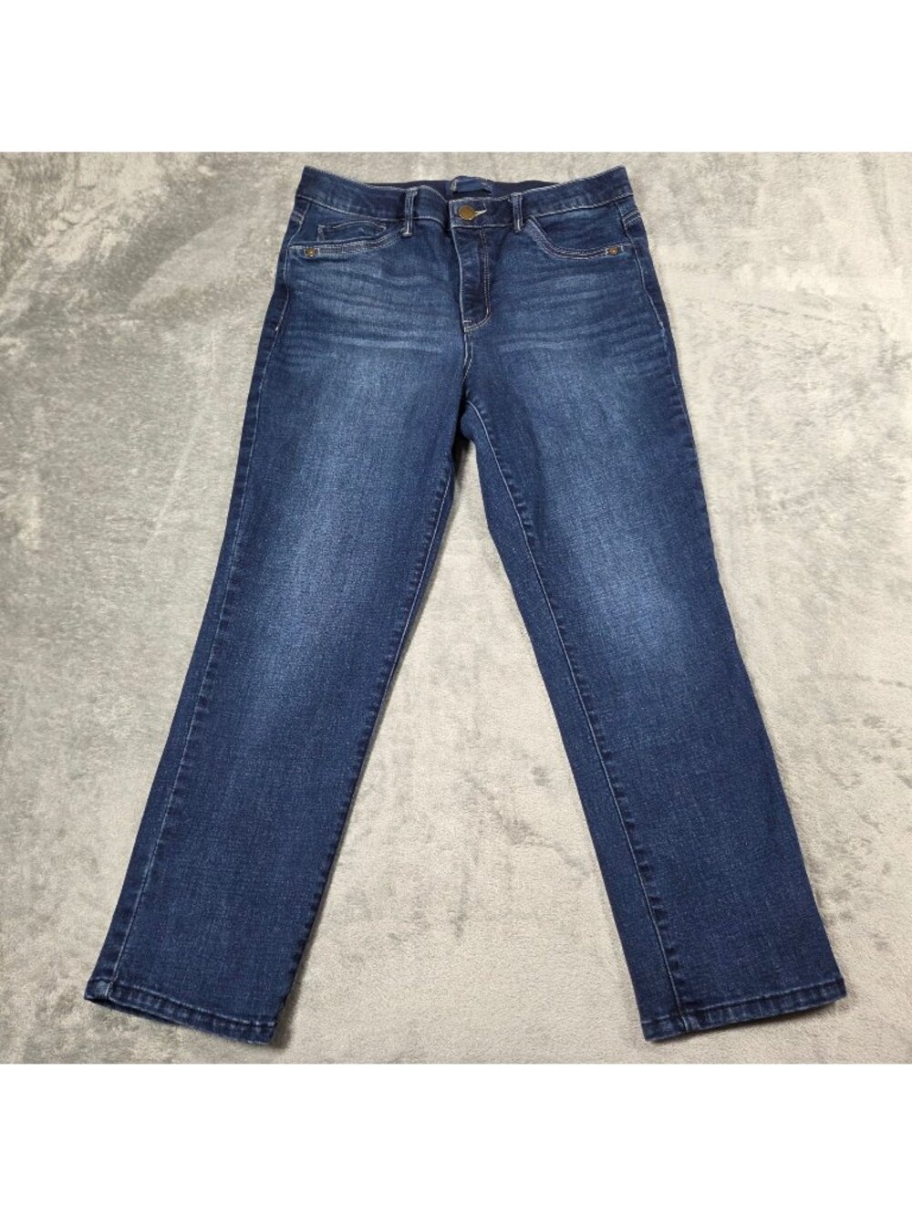 Democracy Jeans 12 Blue Absolution Slim Fit High Rise Ankle Stretch Denim